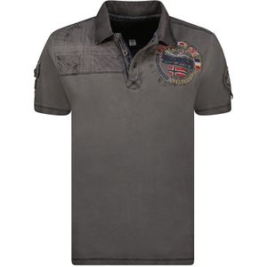 Polo met korte mouwen Kinflat GEOGRAPHICAL NORWAY. Katoen materiaal. Maten L. Zwart kleur