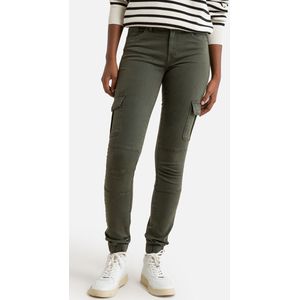 Cargo broek ONLY TALL. Katoen materiaal. Maten 34 FR - 32 EU L36. Groen kleur