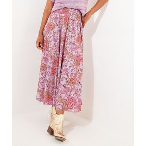 Lange bedrukte rok Dreamy JOE BROWNS. Viscose materiaal. Maten 42 FR - 40 EU. Roze kleur