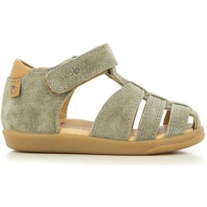 Leren sandalen Pika Tonton SHOO POM. Leer materiaal. Maten 20. Groen kleur