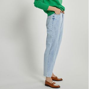 Mom jeans, bio katoen Signature PAULINE LA REDOUTE COLLECTIONS. Denim materiaal. Maten 38 FR - 36 EU. Blauw kleur