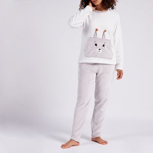 Pyjama in donzige stof x Soft & Tender MELISSA BROWN. Polyester materiaal. Maten S. Beige kleur