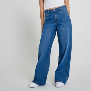 Wijde jeans, lage taille LA REDOUTE COLLECTIONS. Katoen materiaal. Maten XXS. Blauw kleur