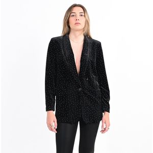 Blazerjasje met strass LILI SIDONIO. Polyester materiaal. Maten M. Zwart kleur