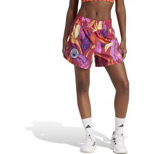 Bedrukte short  met hoge taille FARM RIO adidas Performance. Polyester materiaal. Maten XL. Kastanje kleur