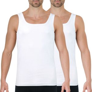 Set van 2 singlets Duo éco ATHENA. Katoen materiaal. Maten L. Wit kleur