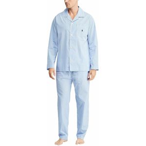 Ralph Lauren - Pyjama - Lichtblauw - Katoen - Geruit Patroon