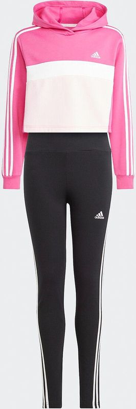 Ensemble hoodie + legging in molton ADIDAS SPORTSWEAR. Katoen materiaal. Maten 13/14 jaar - 153/156 cm. Roze kleur