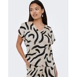 Bedrukte blouse met korte mouwen JDY. Polyester materiaal. Maten XS. Beige kleur