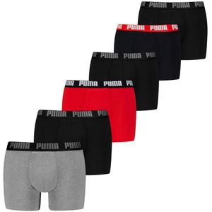 Set van 6 effen boxershorts Everyday PUMA. Katoen materiaal. Maten S. Grijs kleur