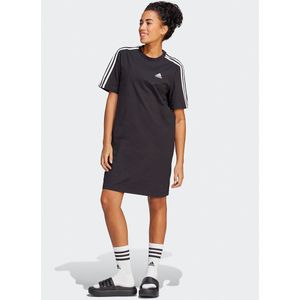 T-shirt jurk Essentials 3-Stripes ADIDAS SPORTSWEAR. Katoen materiaal. Maten S. Zwart kleur