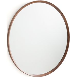 Ronde spiegel in massief notenhout, Diam 100cm, Orion AM.PM. Notenhout materiaal. Maten één maat. Kastanje kleur