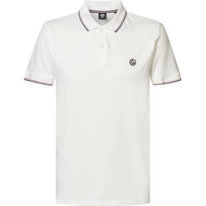 Polo korte mouwen met boordje PETROL INDUSTRIES. Katoen materiaal. Maten 3XL. Wit kleur