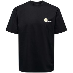 Los T-shirt met ronde hals ONLY & SONS. Katoen materiaal. Maten S. Zwart kleur