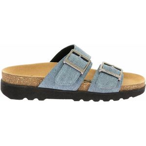 Muiltjes met dubbele band Kick Lisa KICKERS. Leer materiaal. Maten 39. Blauw kleur