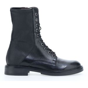 Leren bottines met veters en stretch MJUS. Leer materiaal. Maten 36. Zwart kleur