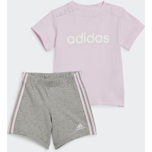 2-delig ensemble, T-shirt en short adidas Performance. Katoen materiaal. Maten 3/6 mnd - 60/67 cm. Roze kleur