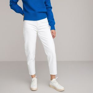 Mom jeans, hoge taille LA REDOUTE COLLECTIONS. Denim materiaal. Maten 46 FR - 44 EU. Wit kleur