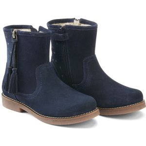 Gevoerde boots in leer met rits LA REDOUTE COLLECTIONS. Leer materiaal. Maten 32. Blauw kleur