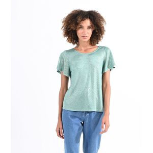 T-shirt met ronde hals, gekruist achteraan MOLLY BRACKEN. Polyester materiaal. Maten L. Groen kleur