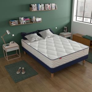 Ensemble opgerolde matras en bedbodem kit, Sweety MERINOS. Multiplex materiaal. Maten 160 x 200 cm. Wit kleur