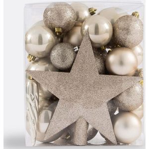 Caspar - Set van 33 Kerstboom Versieringen - Grijs - Plastic