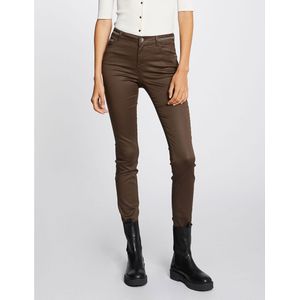 Gecoate slim broek MORGAN. Katoen materiaal. Maten 36 FR - 34 EU. Kastanje kleur