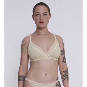 Bustier Go Ribbed SLOGGI. Katoen materiaal. Maten M. Beige kleur