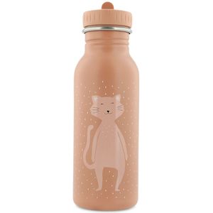 Trixie Drinkfles - Mrs. Cat - RVS Waterfles voor kinderen - 500ml - Lekvrije Fles - Roze