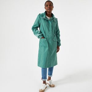 Halflange parka in gerecycled polyester, tussenseizoen ANNE WEYBURN. Polyester materiaal. Maten 44 FR - 42 EU. Groen kleur