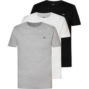 Set van 3 effen T-shirts met ronde hals PETROL INDUSTRIES. Katoen materiaal. Maten M. Wit kleur