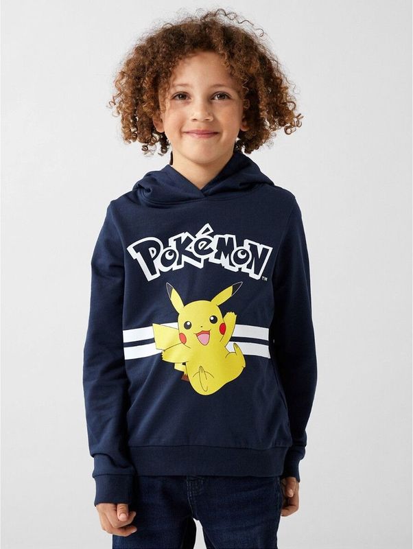 Bedrukte hoodie in molton NAME IT. Katoen materiaal. Maten 14 jaar - 162 cm. Blauw kleur