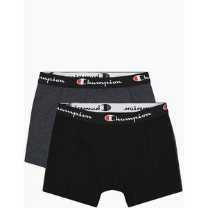 Set van 2 effen basic boxershorts CHAMPION. Katoen materiaal. Maten M. Zwart kleur