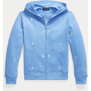 Zip-up hoodie junior, in molton POLO RALPH LAUREN. Molton materiaal. Maten M. Blauw kleur