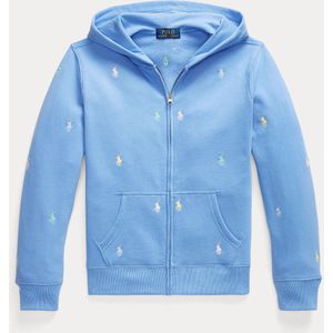 Zip-up hoodie junior, in molton POLO RALPH LAUREN. Molton materiaal. Maten S. Blauw kleur