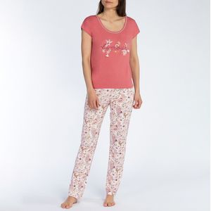 Pyjama met korte mouwen in jersey Histoire DODO. Katoen materiaal. Maten XL. Roze kleur