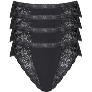 Hoog uitgesneden slip Chic (set van 4) SLOGGI. Katoen materiaal. Maten 44 FR - 42 EU. Zwart kleur