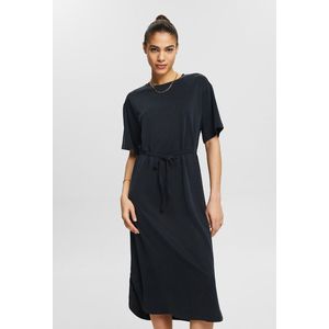 Lange, rechte jurk met ronde hals ESPRIT. Modal materiaal. Maten XL. Zwart kleur