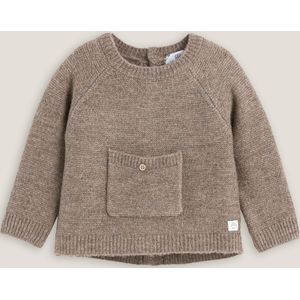 Trui in mousse tricot LA REDOUTE COLLECTIONS. Acryl materiaal. Maten 18 mnd - 81 cm. Kastanje kleur