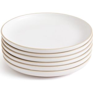 Set van 6 platte borden, in mat aardewerk, Nordik LA REDOUTE INTERIEURS. Zandsteen materiaal. Maten één maat. Beige kleur