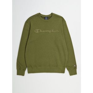 Sweater met ronde hals en groot logo CHAMPION. Katoen materiaal. Maten M. Groen kleur