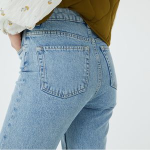 Regular jeans, recht, hoge taille LA REDOUTE COLLECTIONS. Denim materiaal. Maten 34 FR - 32 EU. Blauw kleur