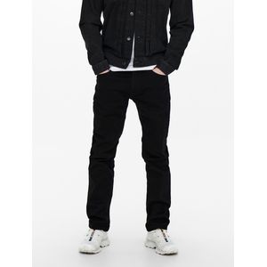 Rechte stretch jeans Weft ONLY & SONS. Katoen materiaal. Maten W33 - Lengte 32. Zwart kleur