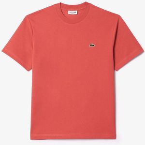 T-shirt in jersey met ronde hals LACOSTE. Katoen materiaal. Maten L. Roze kleur