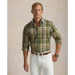 Aansluitend overhemd in stretch popeline POLO RALPH LAUREN. Katoen materiaal. Maten L. Groen kleur