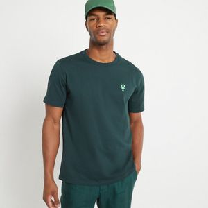 T-shirt met borduursel en korte mouwen LA REDOUTE COLLECTIONS. Katoen materiaal. Maten XL. Groen kleur