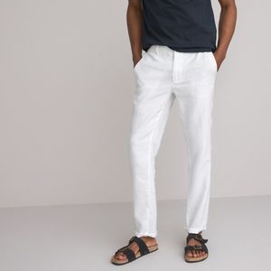 Rechte broek in linnen, Signature ISAAC LA REDOUTE COLLECTIONS. Linnen materiaal. Maten 40 FR - 44 EU. Wit kleur