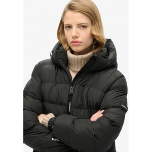 Donsjas met kap Sports Puffer Jacket SUPERDRY. Polyester materiaal. Maten 42 FR - 40 EU. Zwart kleur