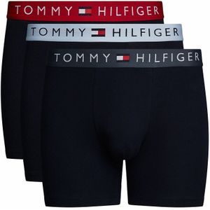 Set van 3 lange boxershorts TH original TOMMY HILFIGER. Katoen materiaal. Maten XL. Blauw kleur