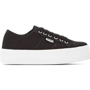 Sneakers met sleehak Barcelona Lona VICTORIA. Canvas materiaal. Maten 37. Zwart kleur